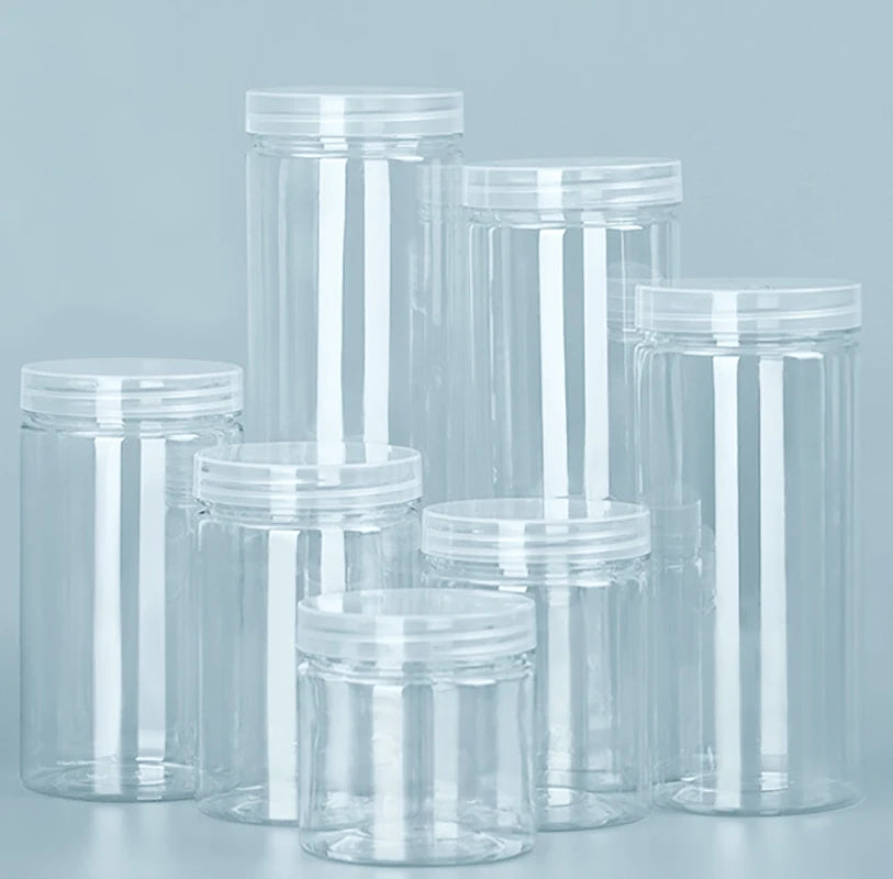 Modern Transparent Food Storage Bottle – Airtight PET/PE Kitchen Storage Jar