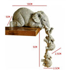 3pcs Cute Elephant Figurines Resin Animal Home Décor Gift Set