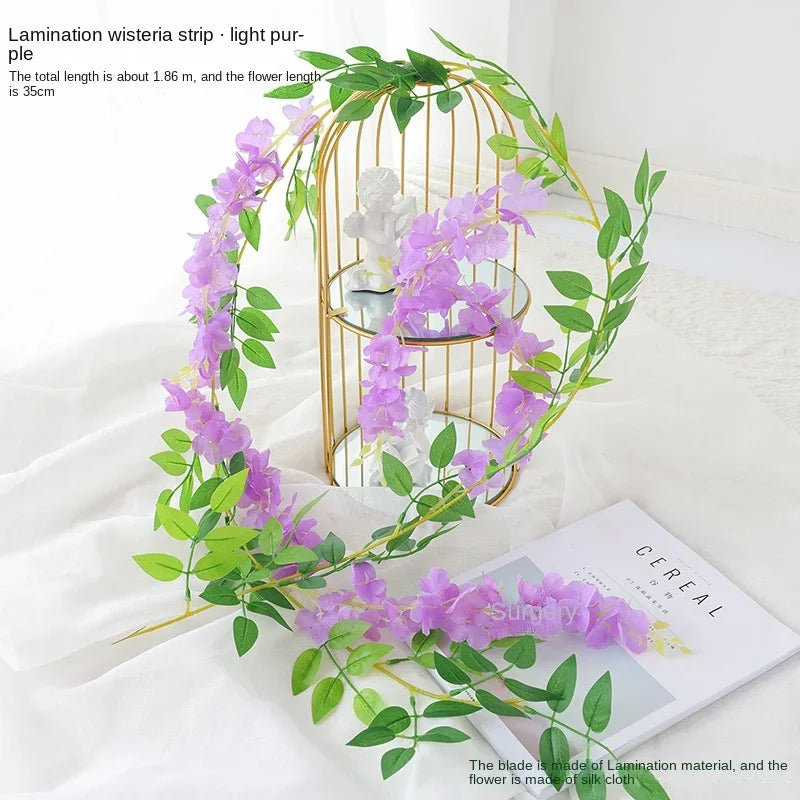 Artificial Wisteria Rattan Strings Indoor & Outdoor Bridal Shower Decor