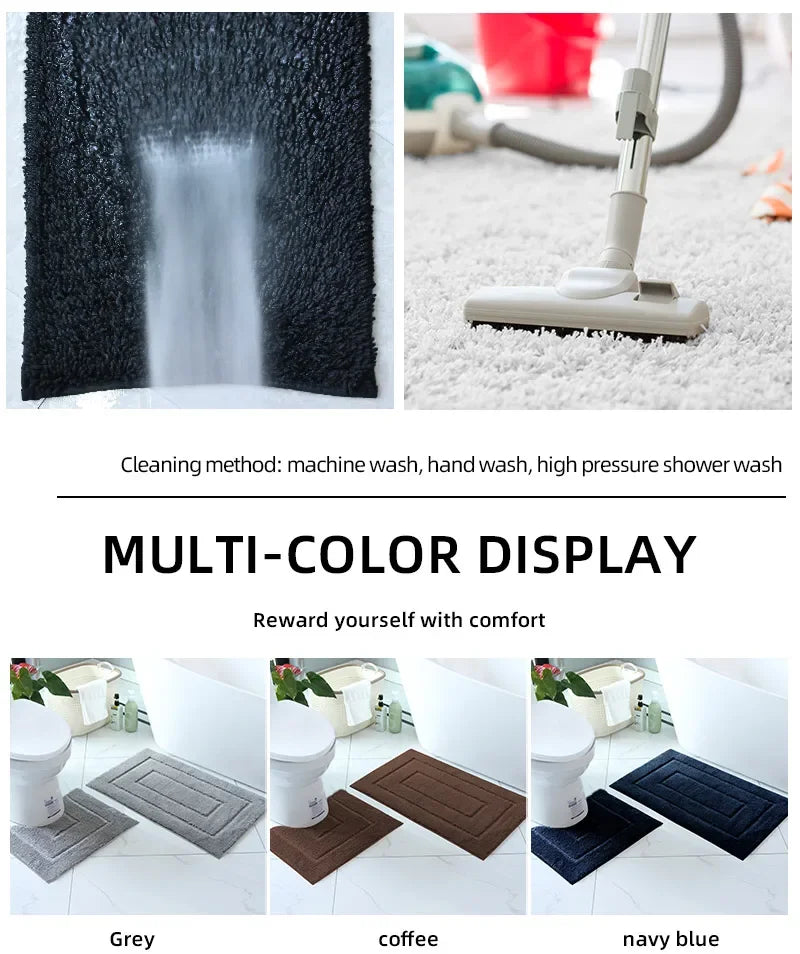Plush Back-Shaped Bathroom Floor Mat – Anti-Slip Absorbent Foot & Entrance Mat