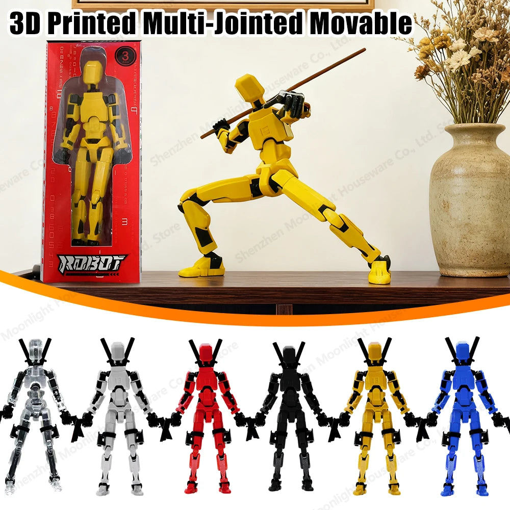3D Printed Multi-Jointed Action Figure Poseable Robot Toy for Kids & Adults