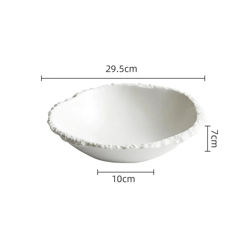 ZIZI FISH Porcelain Soup Bowl – Simple Solid White Design