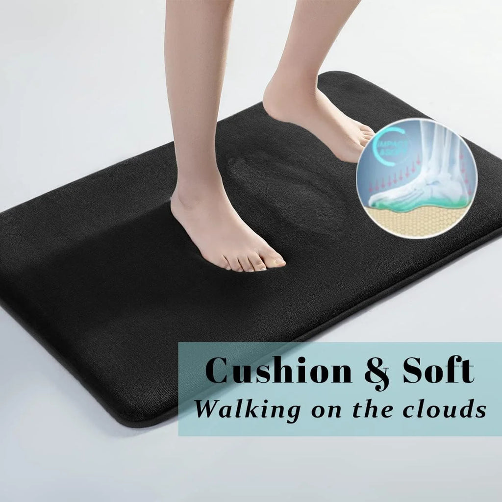 Coral Velvet Bath Mat Non-Slip Absorbent Floor Rug Soft Bathroom Door Mat Home Decor