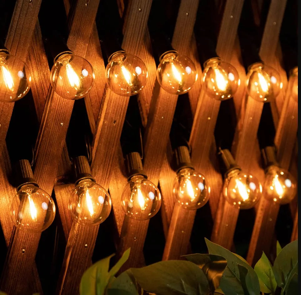 G40 Amber Glass String Lights 220V Waterproof Wedding Decor