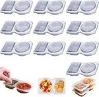 Reusable Double Compartment Snack & Condiment Container – Leak-Proof Plastic Storage Box