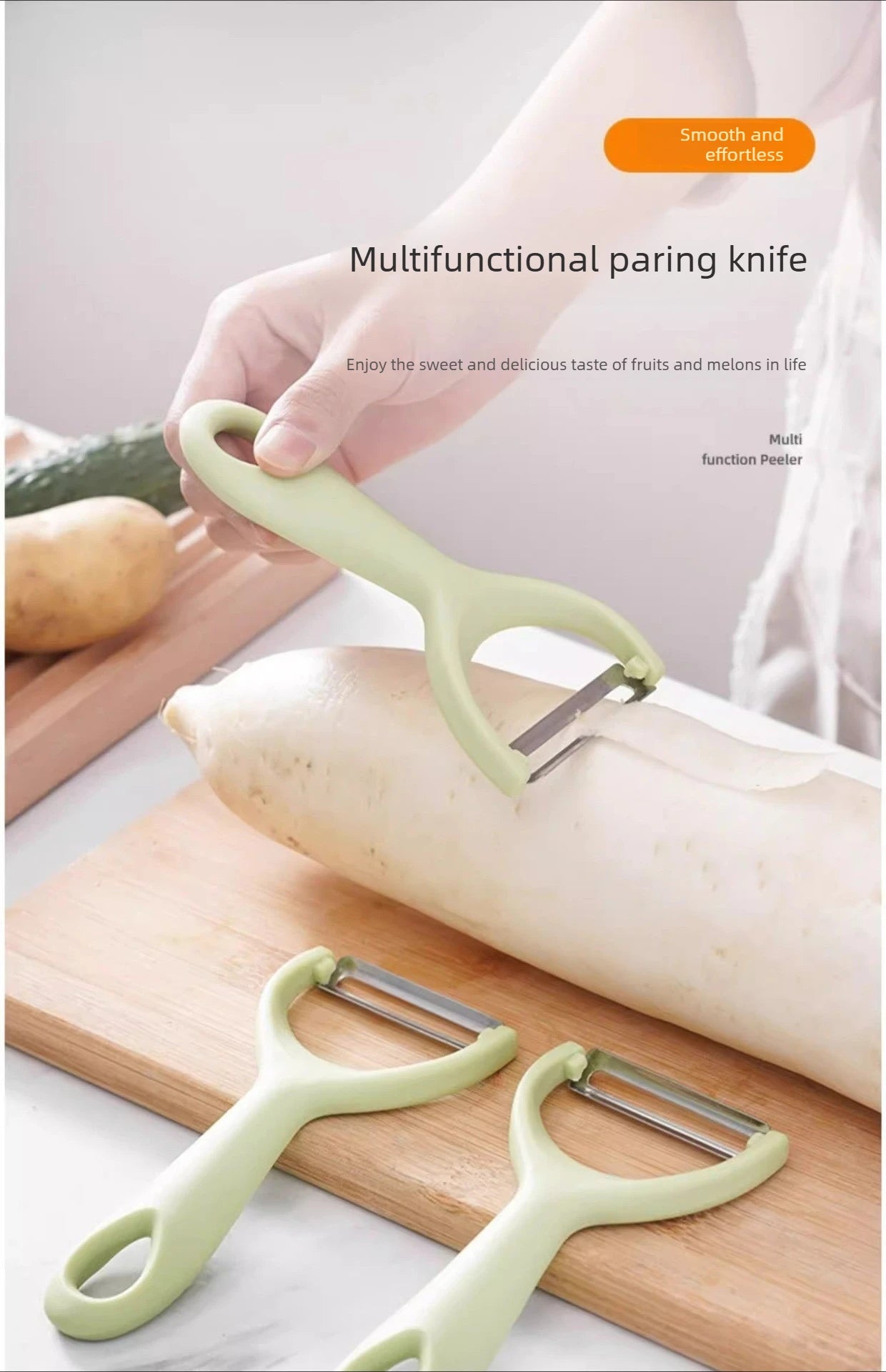 Stainless Steel Vegetable & Fruit Peeler with PP Handle – Multi-Purpose Kitchen Peeling Tool