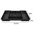 Adjustable Expandable Cutlery Tray – Plastic Drawer Organizer for Spoons, Forks & Knives