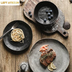 Japanese Irregular Ceramic Plate – Solid Color Dinnerware for Home Use