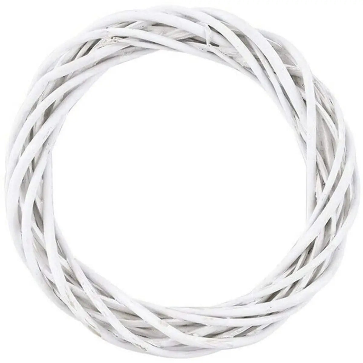 White Wicker Rattan Wreath Ornament Round Christmas Hanging Decor