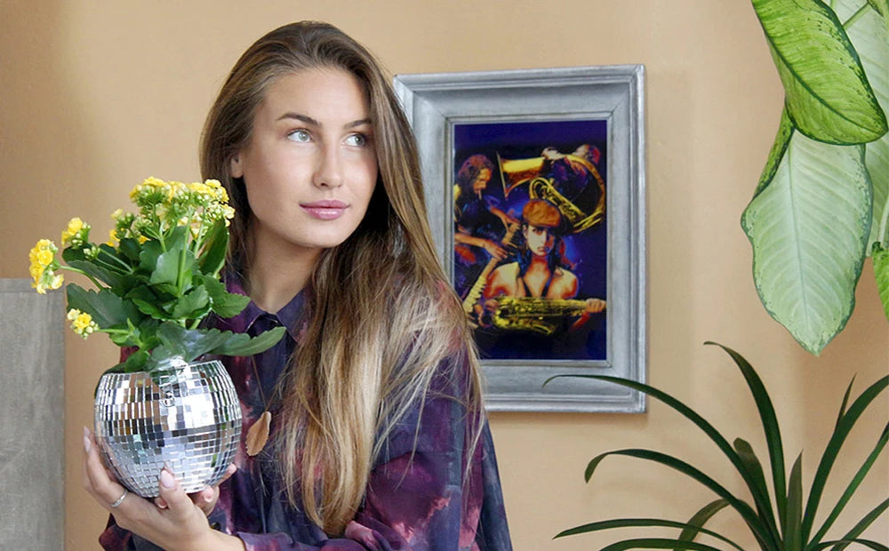 Disco Ball Self-Watering Hanging Planter Pot