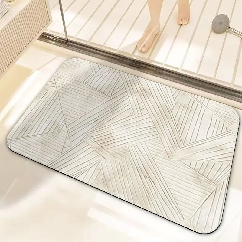 Absorbent Non-slip Bath Rug Quick Dry PVC Bathroom Rugs Fit Under Door-Bath Mats Floor Mat