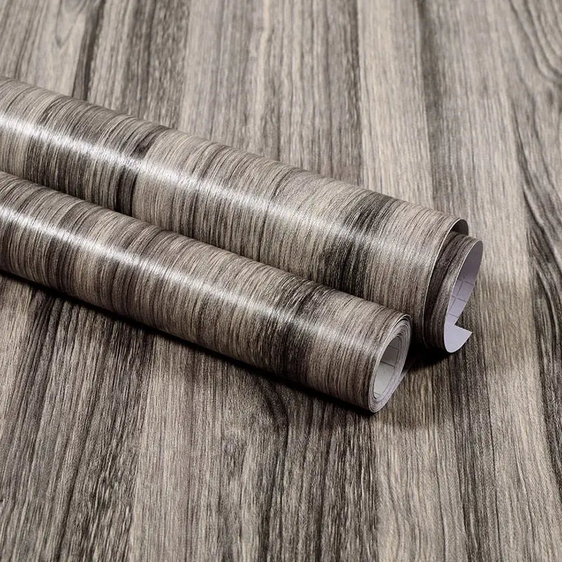 PVC Vinyl Wood Grain Wallpaper Self-Adhesive Waterproof 60cm Roll