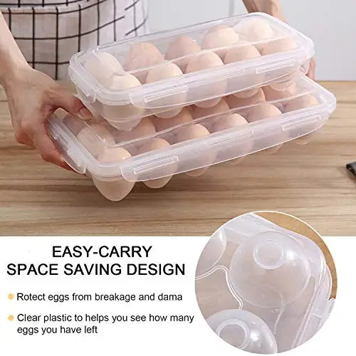Reusable Plastic Egg Storage Box – Airtight & Stackable