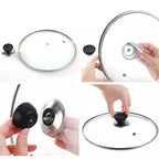 Universal Pot Lid Handle Knobs – Black & Silver, 5.5×3 cm