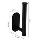 Black Stainless Steel Toilet Paper Holder Self-Adhesive Bathroom Tissue Rack