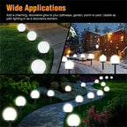 Solar LED Pathway Ball Lights 5M IP65 Waterproof Garden