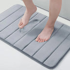 Memory Sponge Stripe Bathroom Mat Non-Slip Absorbent Machine Washable Floor Rug