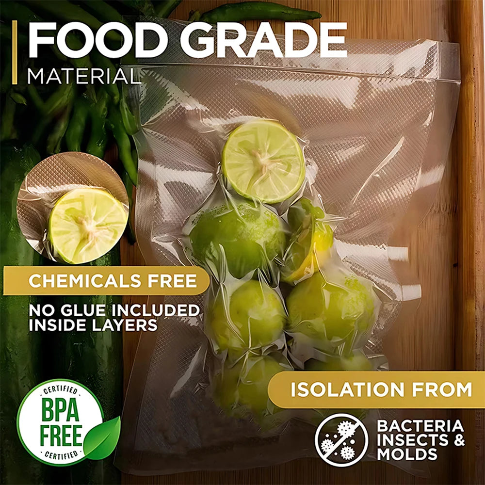 BPA-Free Vacuum Sealer Bags – Heavy Duty Food Storage (190μm)