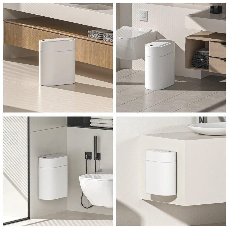 7L Smart Touchless Sensor Trash Can – Compact Waterproof Auto Bin for Bathroom & Kitchen