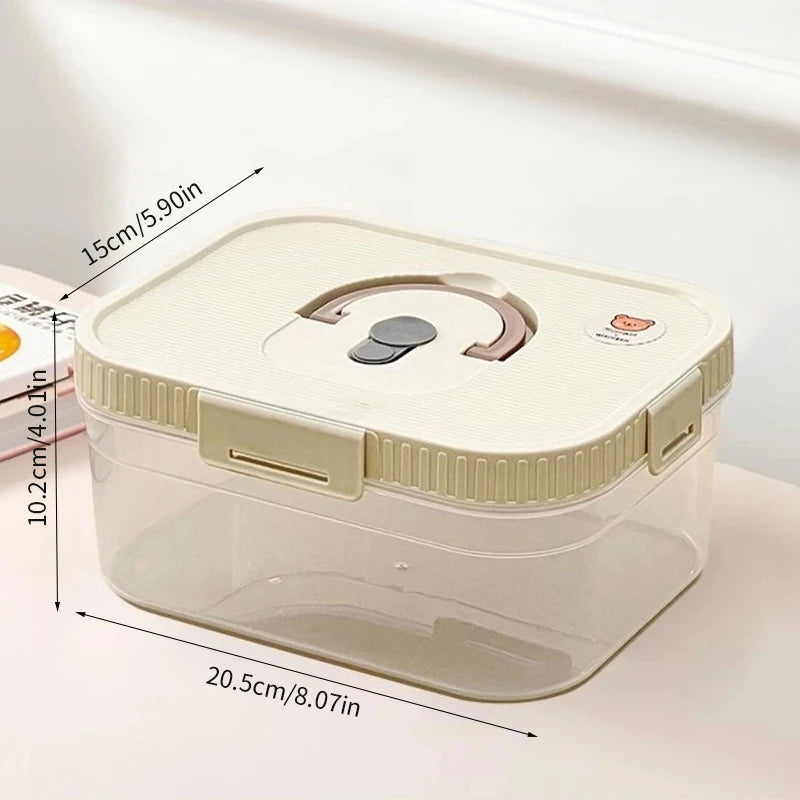 WORTHBUY Food Grade Airtight Bread Box with Handle – Transparent Plastic