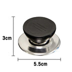 Universal Pot Lid Handle Knobs – Black & Silver, 5.5×3 cm