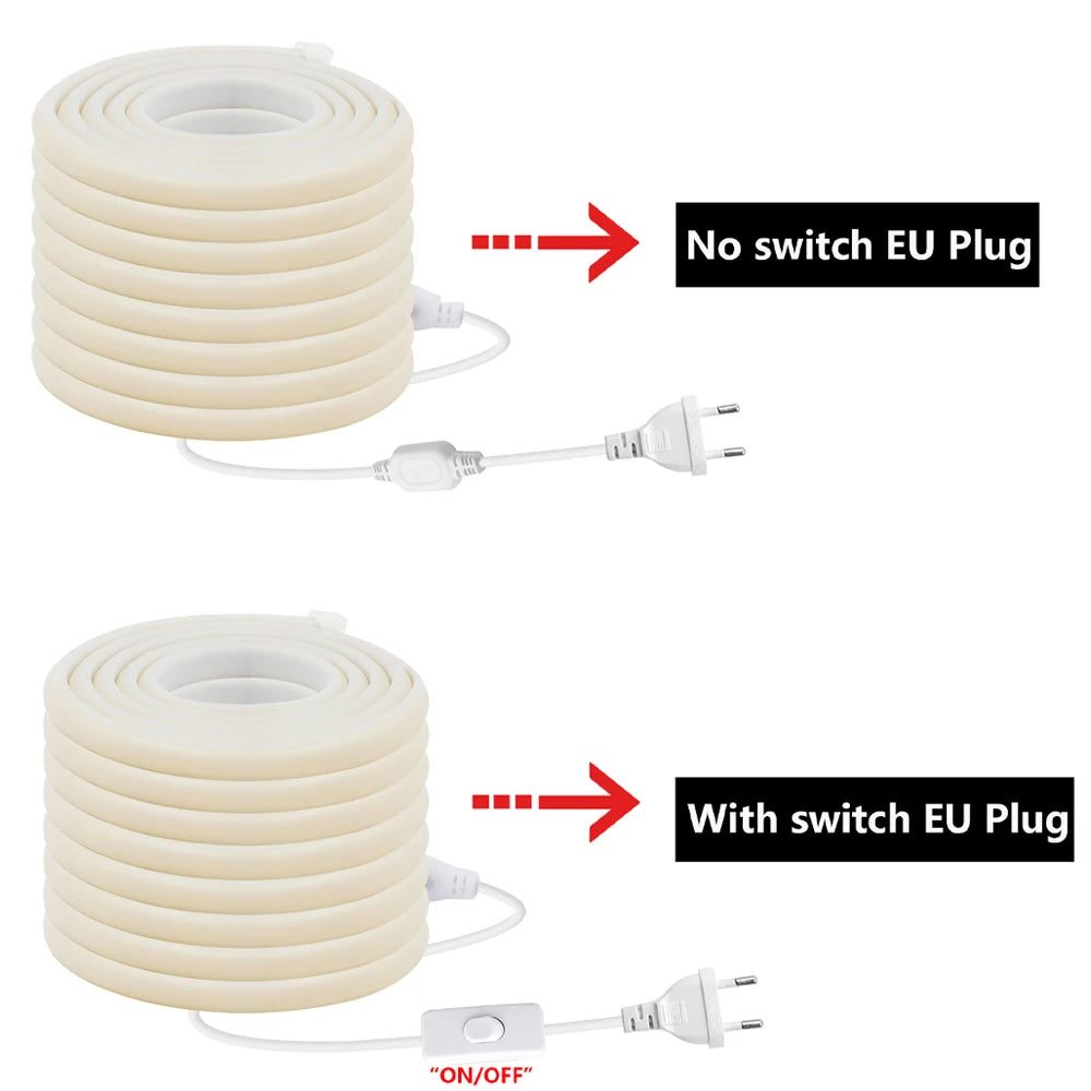 COB LED Strip Light 288 LEDs/M 220V AC IP67 Waterproof Warm/Natural/White