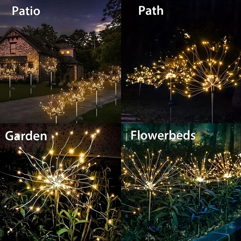 Solar LED Garden Lights Copper Wire DIY Holiday Waterproof Outdoor Decor