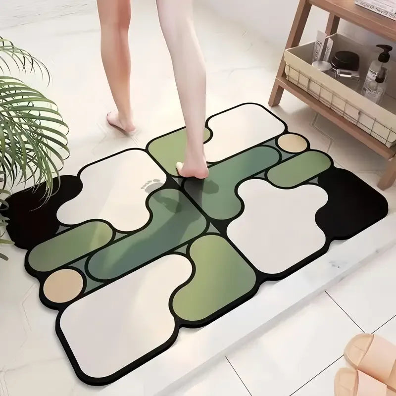 Special-Shaped Diatom Mud Bathroom Mat Non-Slip Absorbent Floor Rug Toilet & Bathtub