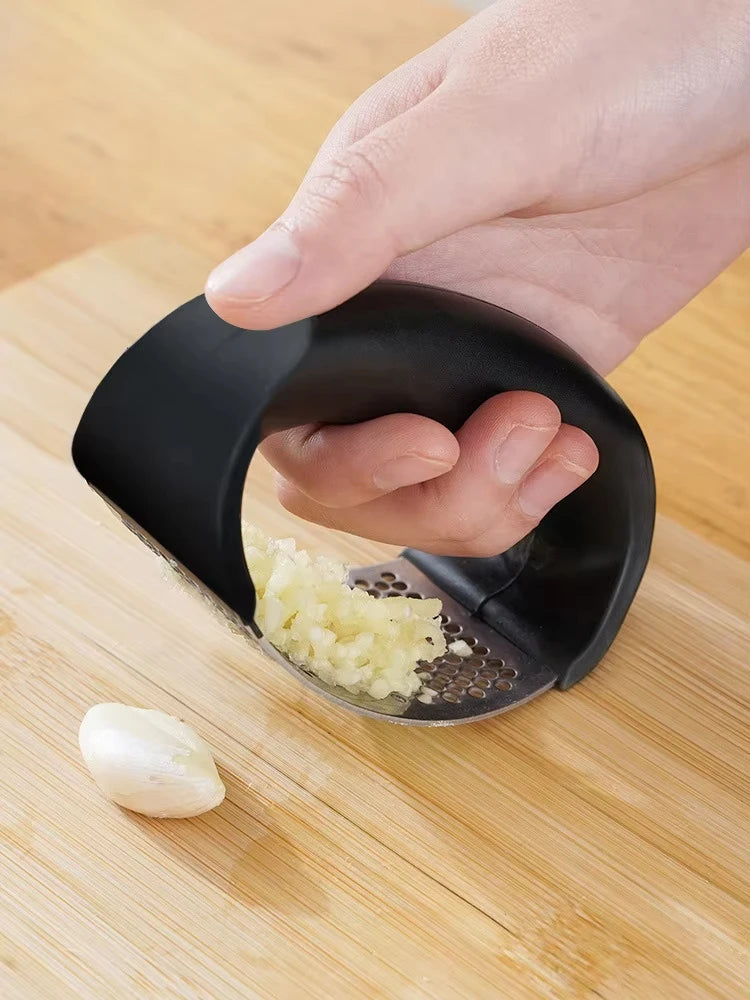 Stainless Steel Garlic Press – Handheld Garlic Crusher Tool