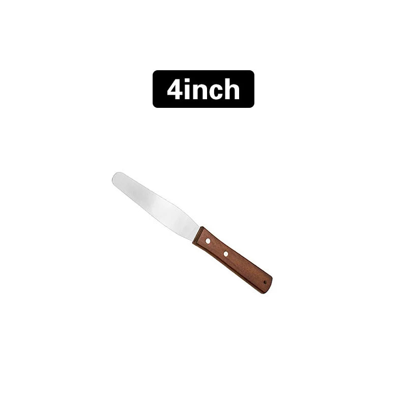 Stainless Steel Cake Icing Spatula with Wooden Handle