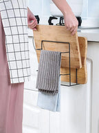 Metal Kitchen Cutting Board & Lid Organizer – Wall-Mounted Rack