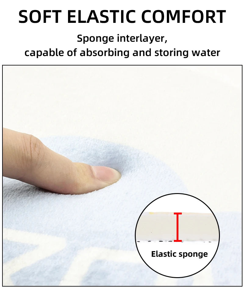 Cartoon Animal Bathroom Mat – Soft, Absorbent, Non-Slip Shower & Toilet Floor Rug for Kids