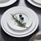 Round Ceramic Plate – Solid Porcelain Tableware for Home & Hotel