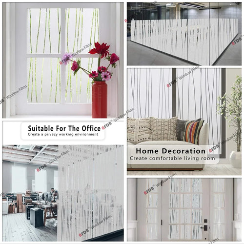 3D Matte Privacy Window Film Frosted Static Cling Glass Cover