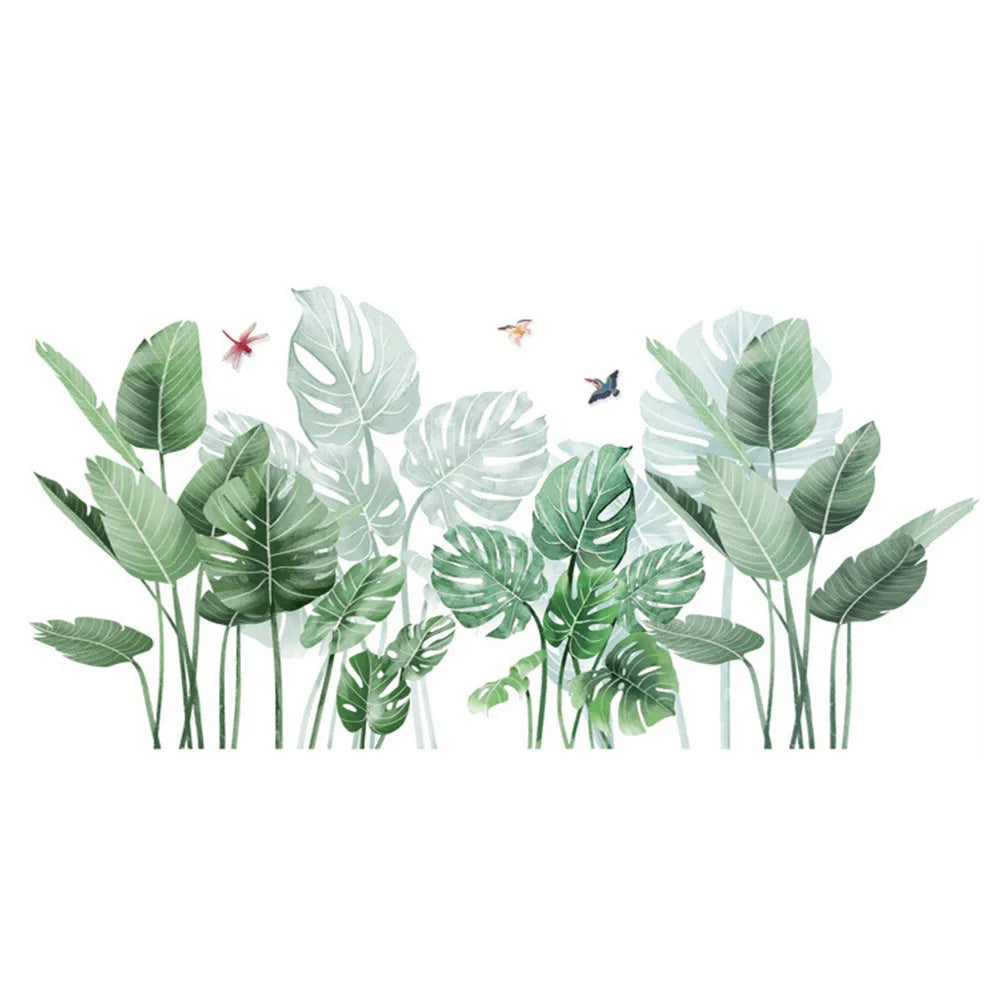 Tropical Plants Wall Decal Removable Vinyl Jungle Leaf Stickers for Home