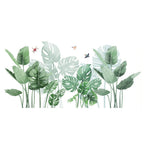 Tropical Plants Wall Decal Removable Vinyl Jungle Leaf Stickers for Home