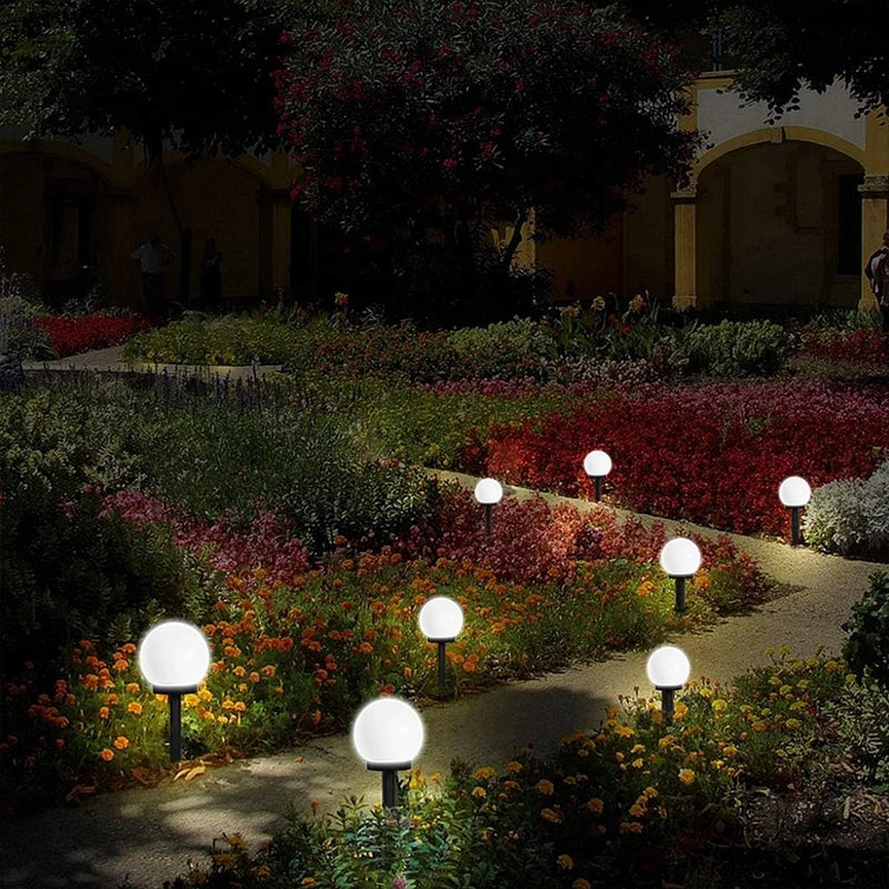 Solar LED Pathway Ball Lights 5M IP65 Waterproof Garden