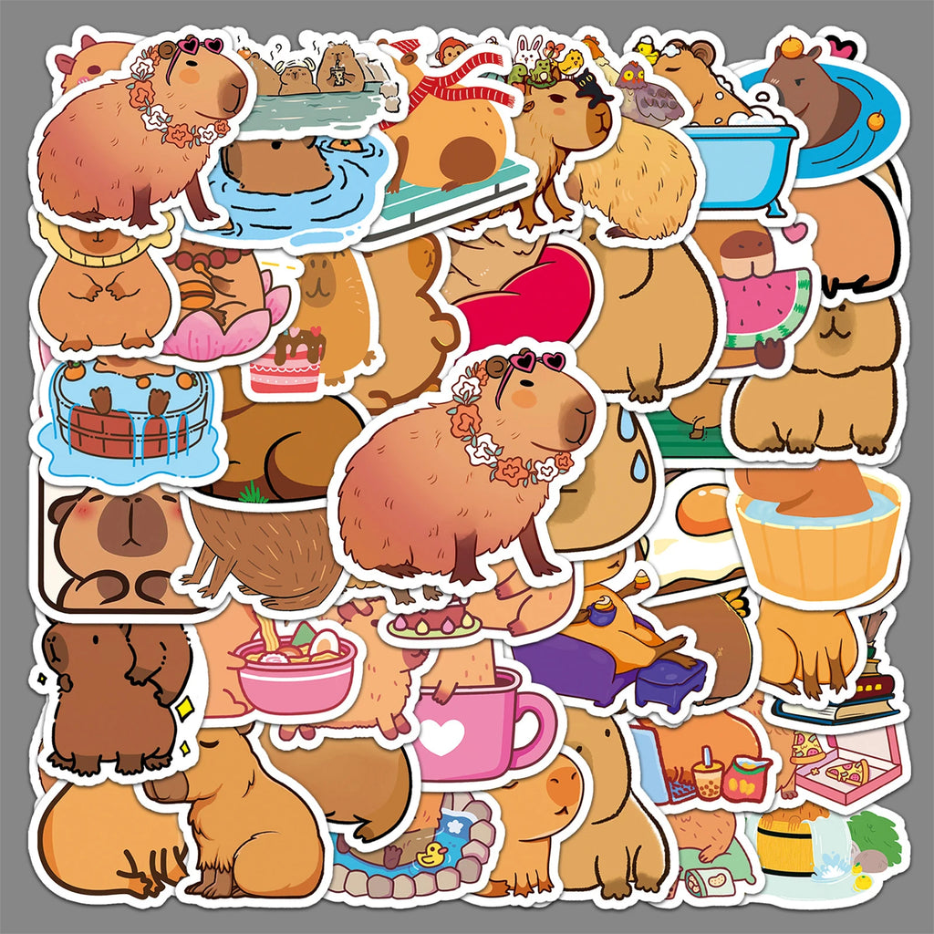 Cute Cartoon Animal Paper Stickers – 50-Pack Waterproof Decals