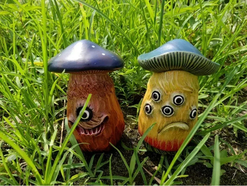 Funny Halloween Skull Mushroom Resin Sculpture Home & Garden Decor