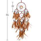 Auspicious Five Rings Dream Catcher Feather Wall Hanging Decor