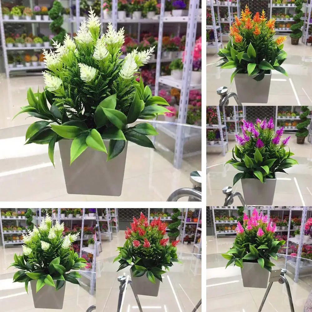 Artificial Potted Bonsai Silk Flower Plant 18cm