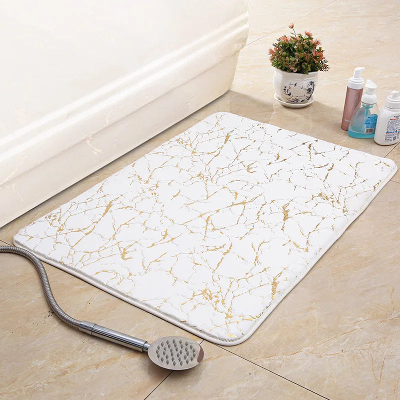 Modern Rectangle Washable Floor Mat – Non-Slip Bathroom, Bedroom & Living Room Rug