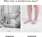 Non-Slip Corner Shower Mat 54x54cm – Rubber Suction Cup Bath Mat with Drain Holes & Massage Foot Surface