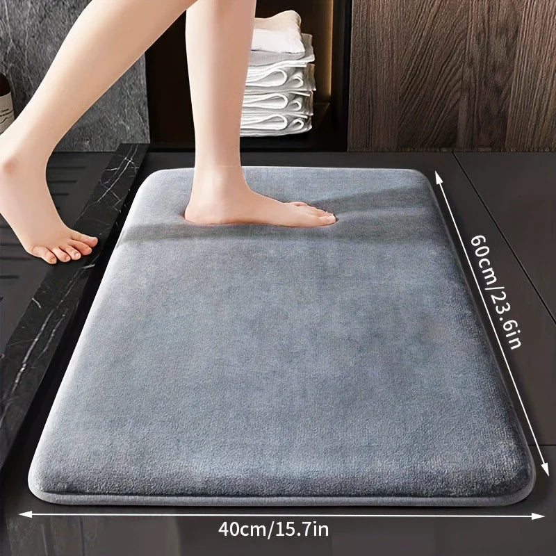 Super Absorbent Coral Fleece Bathroom Mat – Non-Slip, Quick-Dry, Soft and Comfortable Floor Mat for Bathroom and Door