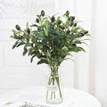 Artificial Olive Leaves Branch with Fruit Decor