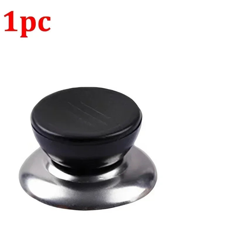 Universal Pot Lid Handle Knobs – Black & Silver, 5.5×3 cm
