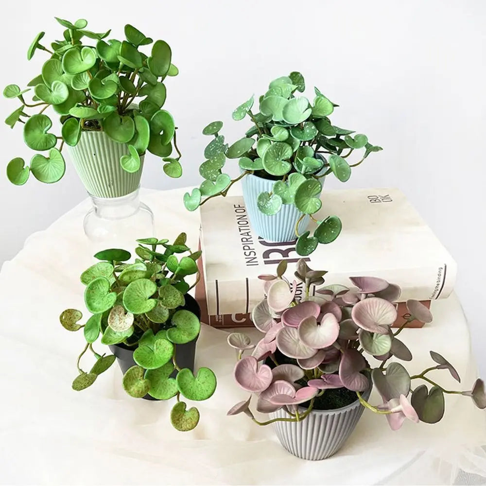 Artificial Mini Copper Coin Grass Plant for Decor