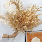95cm Gold Artificial Eucalyptus & Ginkgo Leaf Plant Decor