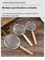 304 Stainless Steel Mesh Filter Spoon with Wooden Handle