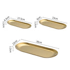 Oval Stainless Steel Dining & Dessert Plate – Gold & Silver Snack Tray